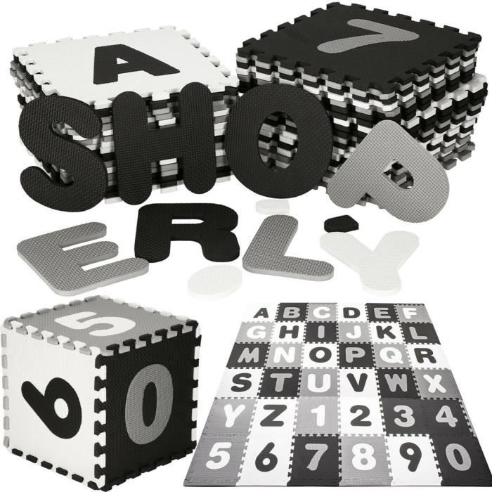 Tapis de jeu éducatif SPRINGOS® 36 puzzles lettres colorées pour bébés 175x175cm