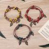 Vintage Bohemian Ceramic Bracelet Girl Sweet Bell Leaf Versatile Bracelet Multi Layered Bracelet Jewelry