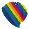 Радуга ЛГБТ-прайд Америка Флаг Skullies Шапочки Шапки Унисекс Женщины Унисекс Уличная Зимняя Теплая Вязаная Шапка Гей-Лесбиянка Капот Шапки