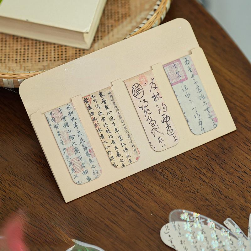 2/4/5 шт./набор Китайская ретро закладка Бамбук Лотос Журавль Пейзаж Закладка для подарка учителю Винтажная эстетическая магнитная закладка