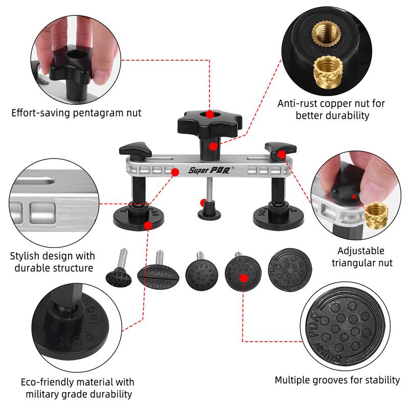 Super PDR Tool Car Dent Removal Kit Paintless Dent Repair Kits Dent Puller Suckers Suction Cup for Cars Body Denting Auto tools