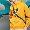 Li-Ning Совместный мужской пуловер с капюшоном и принтом мультфильмов Disney, желтый AWDQ841-1