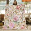 1pc 2D Flat Printing Spring And Summer New Arrival Oil Painting Style Light Luxury Gilded Scroll Pattern Pink Peony Court Retro Style Digital Print Bl