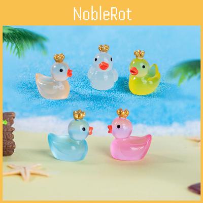 Милая светящаяся корона миниатюрная фигурка желтого утенка из смолы для моховых террариумов