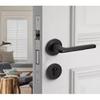 1 set of indoor silent door lock aluminum alloy Nordic minimalist bedroom split wooden door handle lock with key included