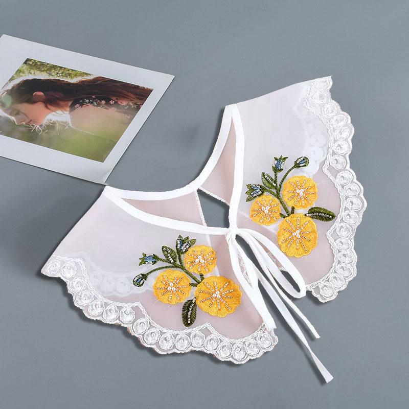 Мода 2023 года, женская, для девочек, кукла Лолита, шаль, поддельный воротник, вышитое ожерелье, лацкан, блузка, накидка на плечо, короткая накидка, поддельный воротник