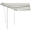 Manual Retractable Awning - vidaXL - 3.5x2.5 M - Cream - Aluminium - UV Resistant