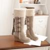 Женские зимне-осенние модные зимние сапоги, уличные теплые меховые сапоги, повседневные нескользящие ботинки на танкетке, размер 35-43