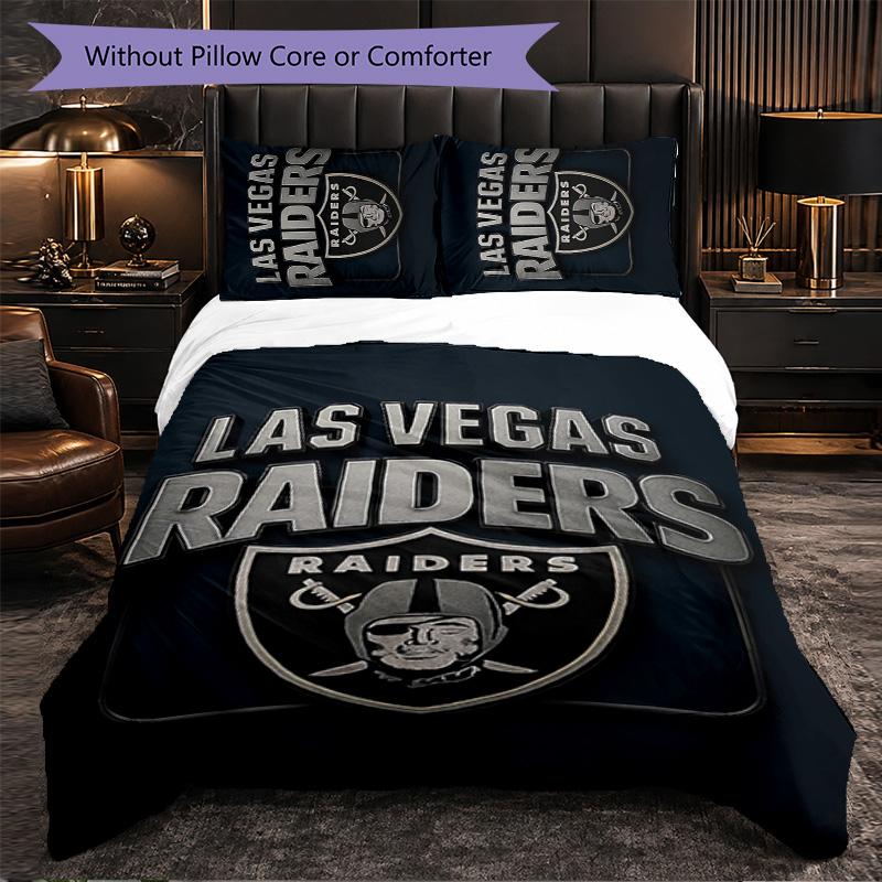 Las Vegas Raiders Pattern Microfiber 3Pcs Bedding Set Decor Duvet Cover Set For Bedroom Home Use