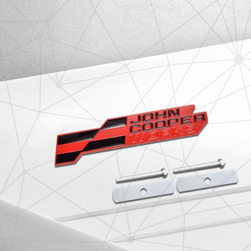 3D Auto Metal 2025 JCW Grille Badge Car Rear Trunk Emblem Sticker Decor For Mini Cooper S F66 F65 F67 Aceman Clubman U25 J01 J05