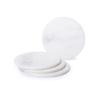 Bar Wine Coasters for Table - Set of 4 Vintage Handmade Marble Stone Coaster Set with Holder (Round Shape) (Rose Gold Stand)