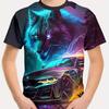 Children's Clothing Boys Tshirt Short Sleeve Cool 3D Wolf Print Kids Summer Clothes Stylish Streetwear Round Neck Girl Clothes