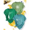 3Elegant plus-size short-sleeve outfit for sisters to attend parties T Shirt Dandelion Bird Find Joy Printed plus-size women's casual sportswear for