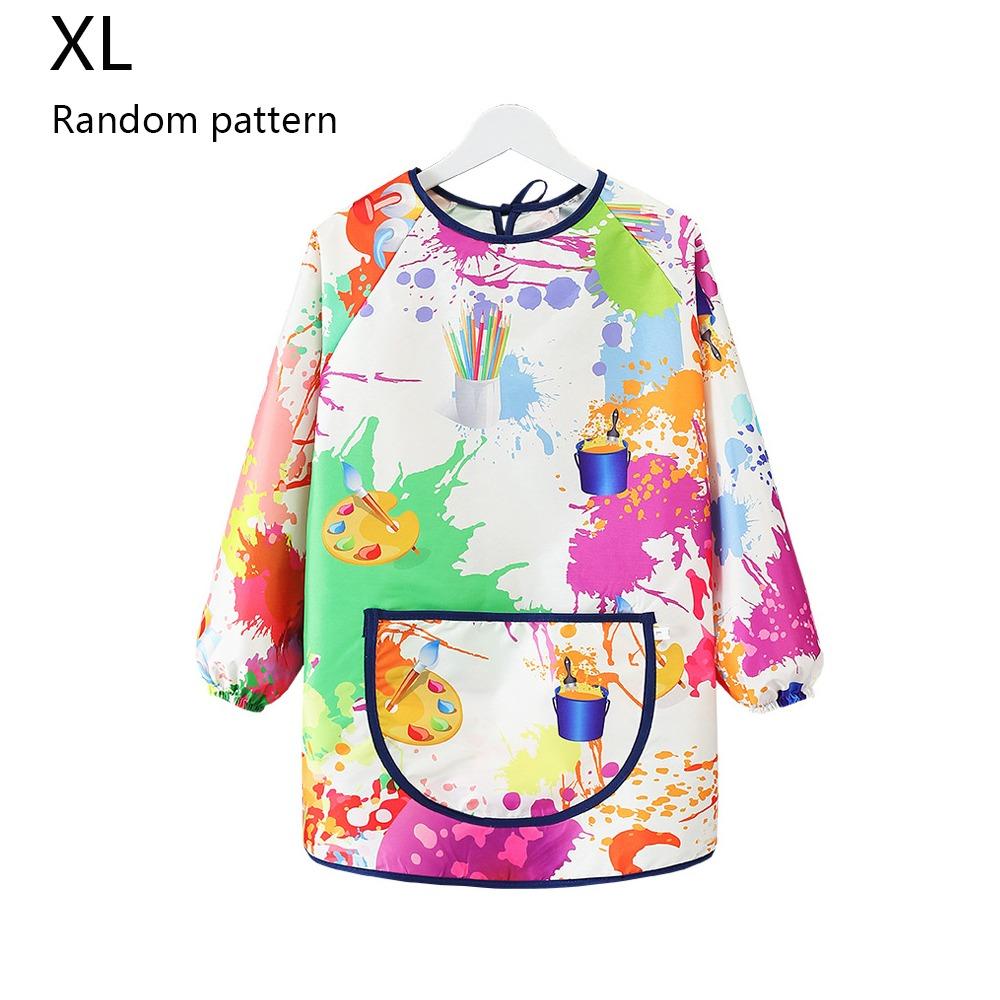 New Easy Clean Short-sleeved Painting Apron Waterproof Drawing Dressing Art Bibs Random Pattern Baking Bibs