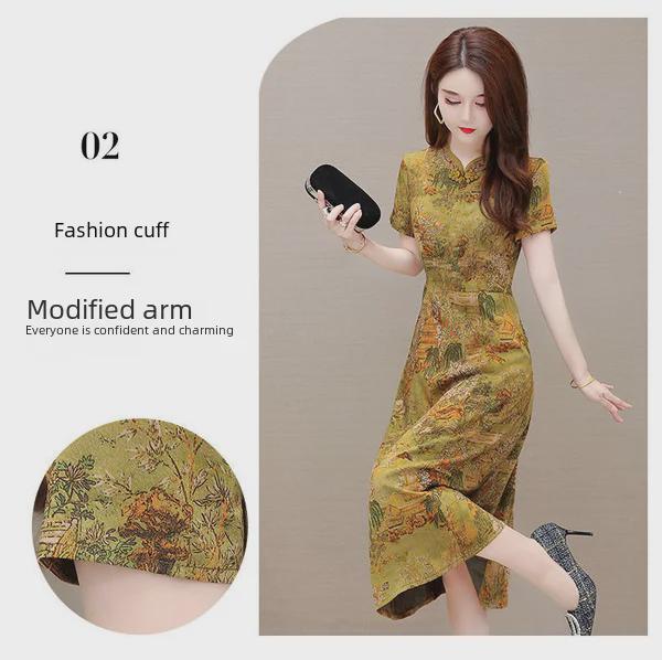 Лето 2023 Элегантное макси-платье с цветочным принтом для женщин