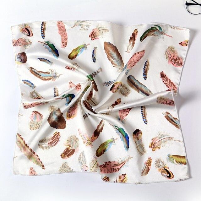 2021 Small Size Women Scarf Fashion Print Silk Scarves Square Neck Office Satin Handkerchief Bandana Foulard