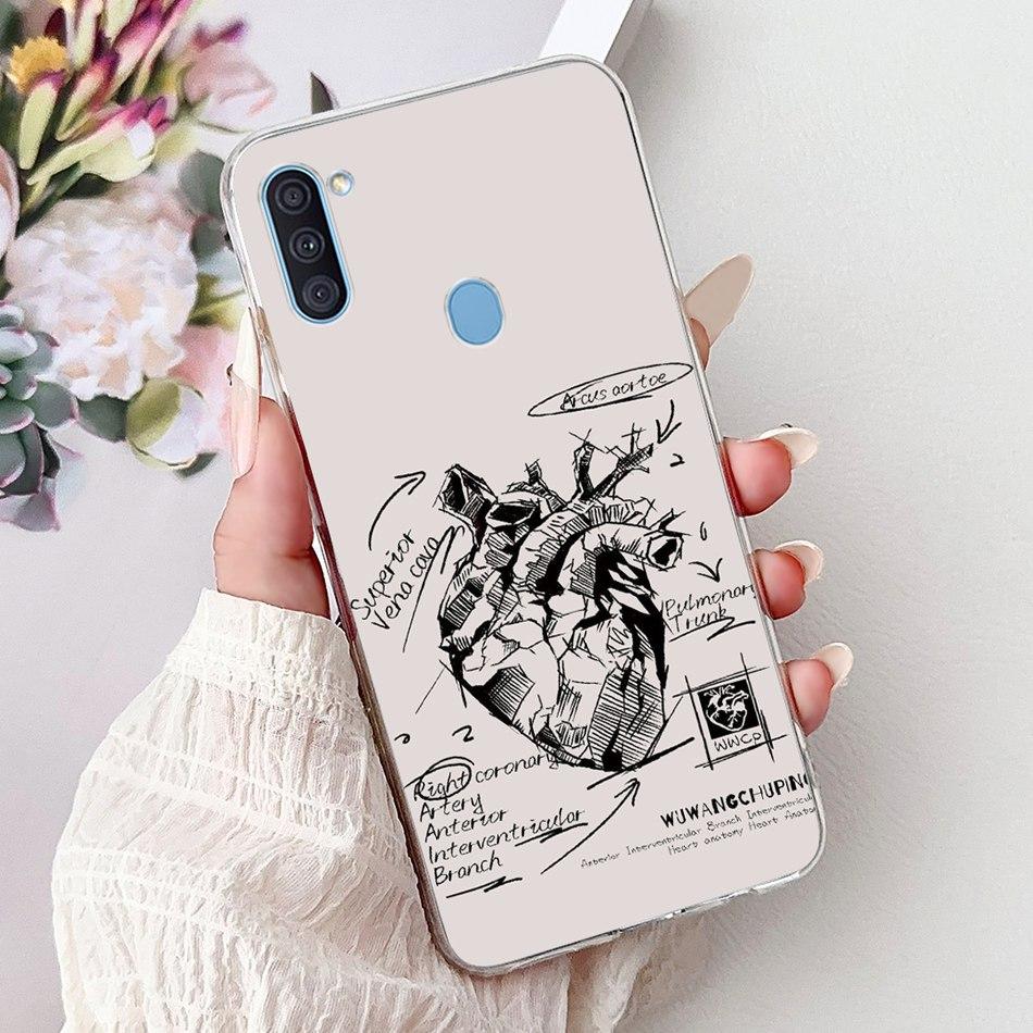 Чехол для телефона Samsung Galaxy A11 M11 Samsung A11 M11 A115F M115F Элегантный Цветочный Кот Раскрашенный Мягкий Силикон Прозрачный ТПУ Чехлы