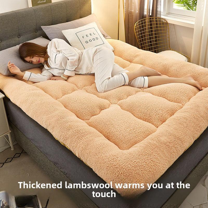 Толстый бархатный матрас из ягненка, мягкий пенный спальный коврик, напольный топпер для спальни в общежитии