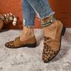 Модная женская обувь Slip-on женские туфли на высоком каблуке Модные туфли с леопардовым принтом для офиса и карьеры Большие размеры на каблуках для женщин