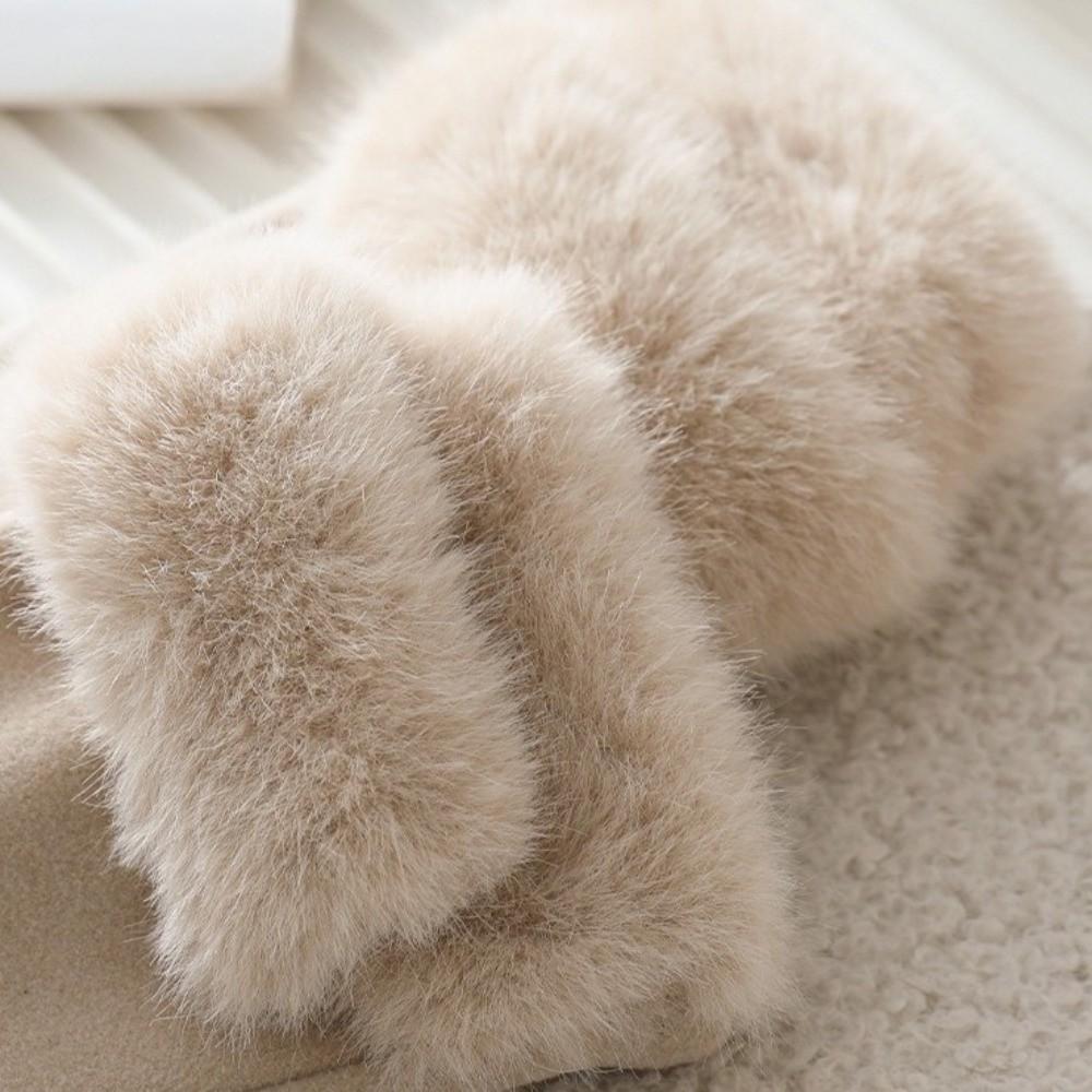 Thick Warm Touchscreen Gloves Suede Material Windproof Gloves Furry Cuff Gloves Winter Activities