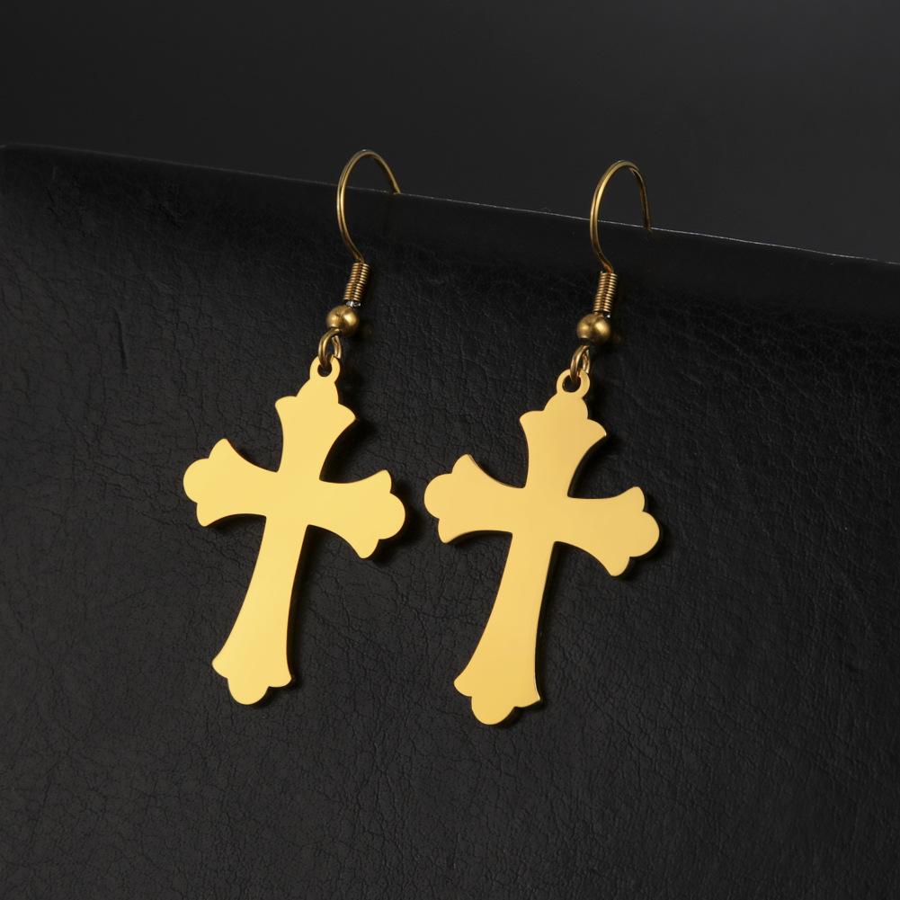 Серьги из нержавеющей стали с подвеской в виде полого креста, женская мода, ультранатуральный талисман, подарок на день рождения, ювелирный подарок
