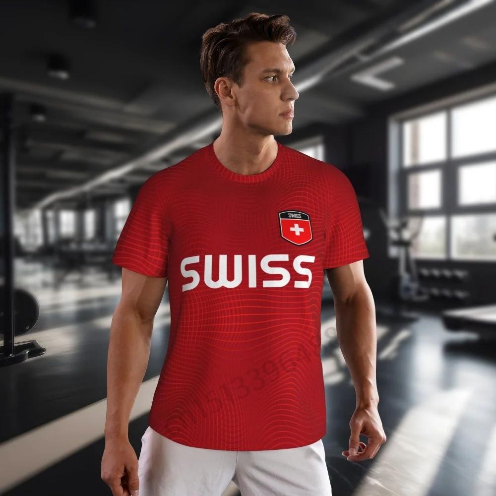 Switzerland Swiss Tshirt MMA Boxing Muay Thai National Flag Print 3D Training Unisex Women Men Quick Dry Fitness Workout Gym Sport Casual Streetwear