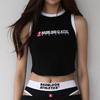 Camisole Short South Korea Badblood Outwear Base Embroidery Sleeveless American Sexy T-shirt for Women Trendy