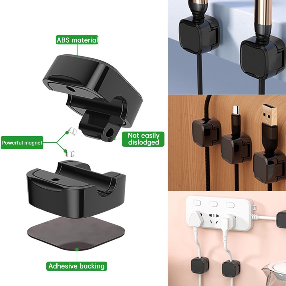 Mini Cable Organizer Holder Magnetic Cable Smooth Adjustable Cord Holder Under Desk Management Wire Keeper Car Cable Clips