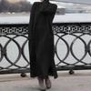 GMXIA Autumn and Winter Women's Loose Large Size Knitted Lace Long Dress Padded Sweatshirt Casual Dresses