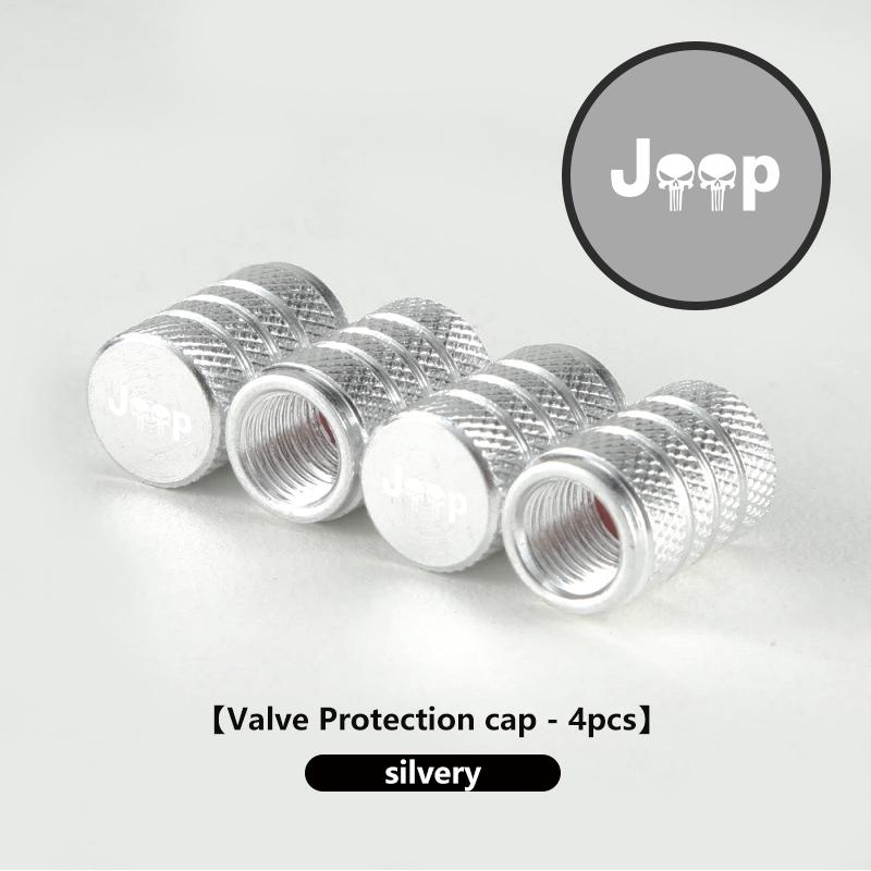 Car Wheel Caps Valve Stem Cap Tire Covers Aluminum Air Valve Tire Accessories For Jeep Compass Renegade Cherokee Wrangler JK LVCZN1