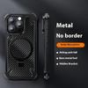 Luxury For Magsafe Magnetic Wireless Charge Case for iPhone 16 15 14 Pro Max Aluminum Alloy Carbon Fibre Metal Holder Phone Cover