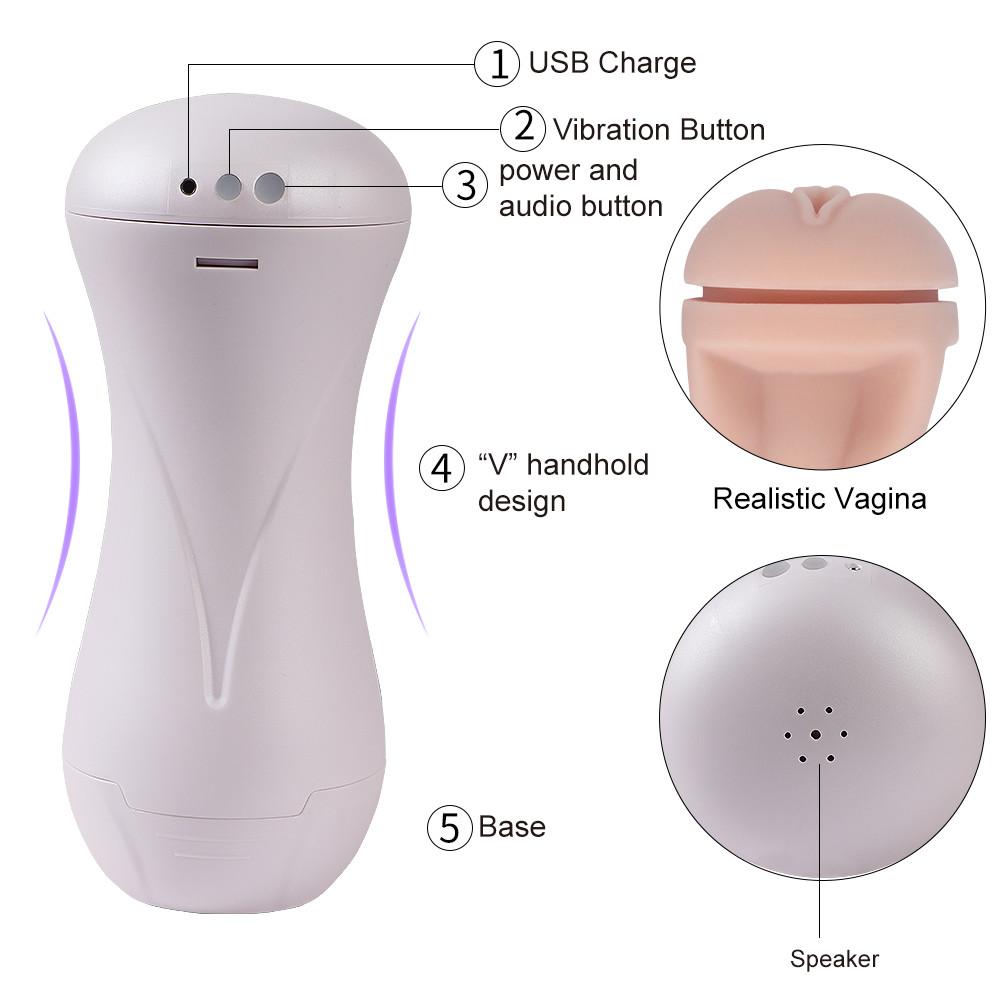 Male Masturbate Realistic Vagina Pussy Blowjob Auto Vibrating Masturbator Cup Device Sex Toy for Men