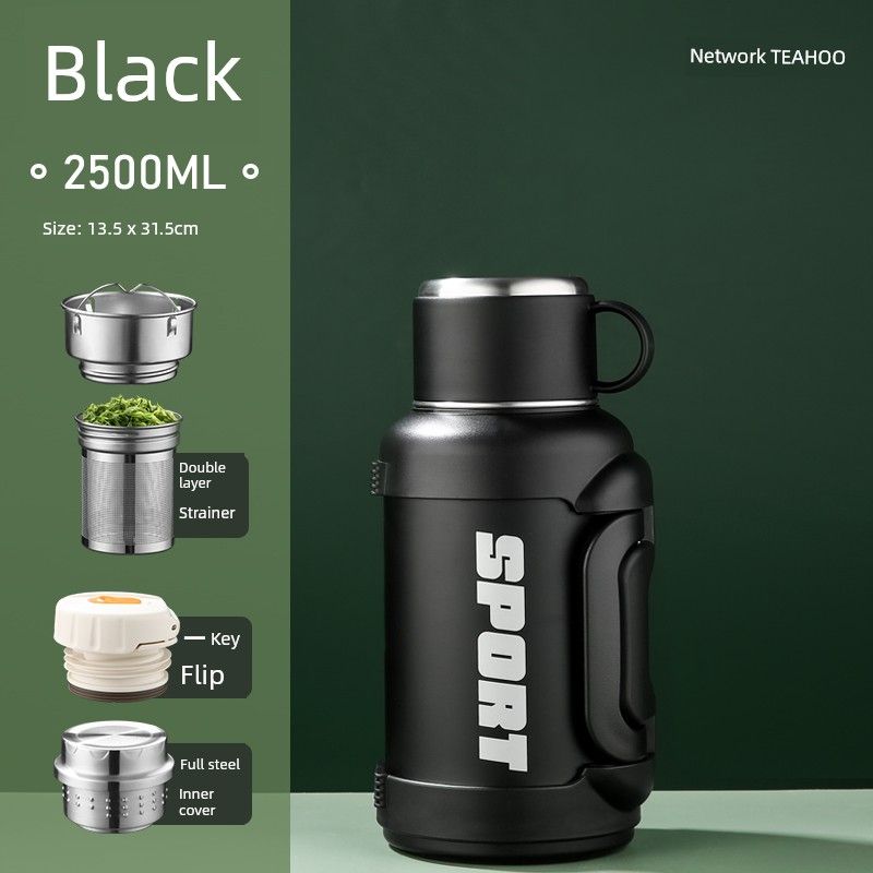 All-Steel Outdoor Travel Vehicle-Mounted Home Use 3-Liter Thermos Cup