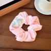 1pc High-end Korean Strawberry Grape and Flower Embroidery Craft Satin Texture Large Elastic Hair Band for Ladies