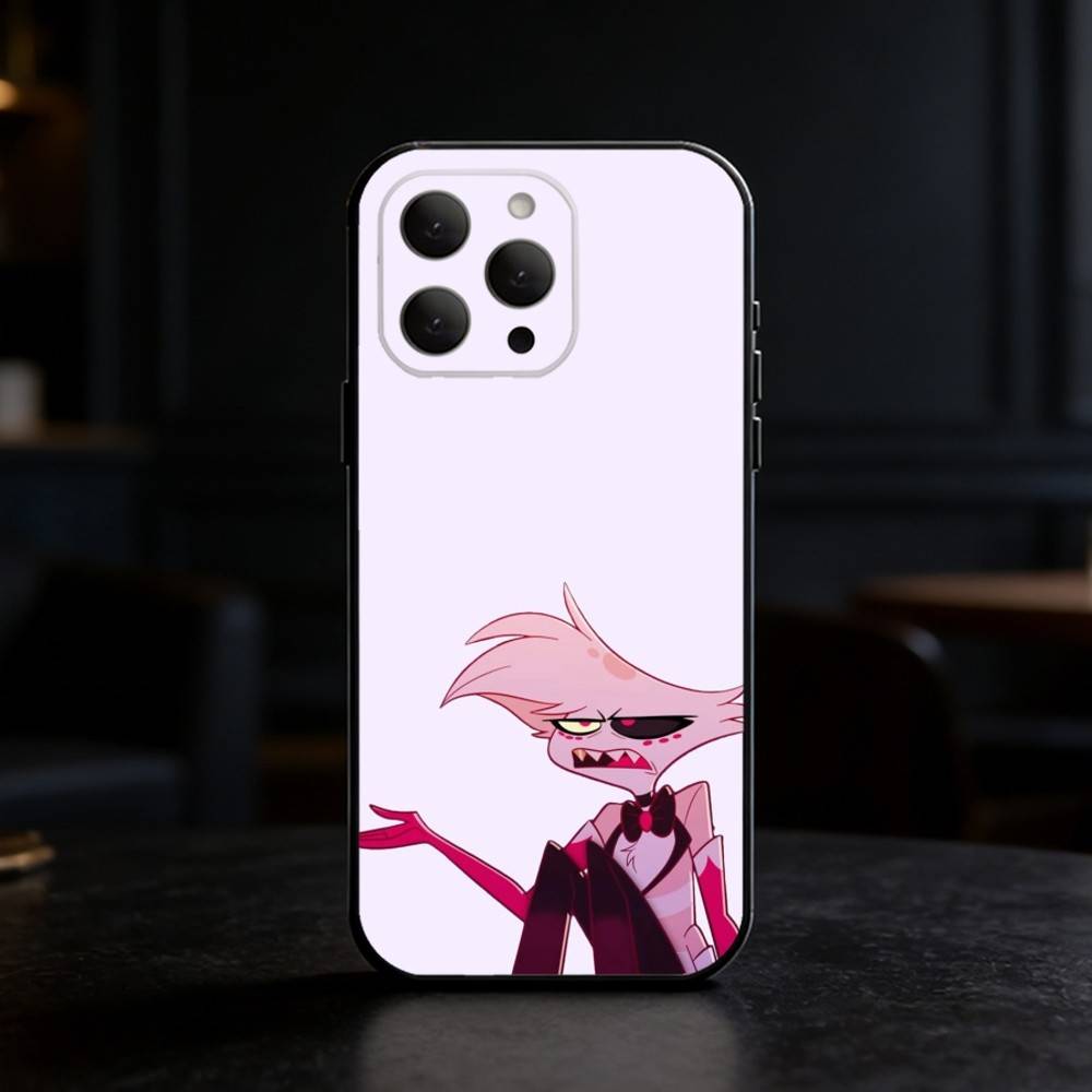 HazbinS AngelS Dust Phone Case For iPhone 17,16,15,14,13,12,11 Plus,Pro,Max,Mini Silicone black Soft Cover