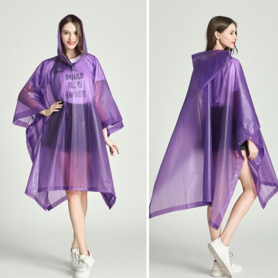 Прозрачный плащ из ЭВА с капюшоном для взрослых, унисекс, пончо средней длины с кнопками, водонепроницаемые ветрозащитные походные плащи для мужчин и женщин