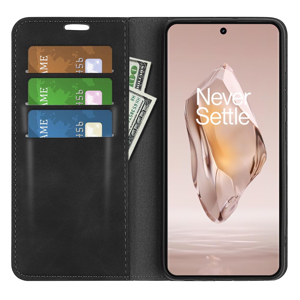 For OnePlus 12R 5G/Ace 3 5G Case PU Leather Wallet Phone Cover Auto-absorbed