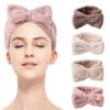 Hair Shower Headband Fuzzy Towel Headband for Washing Face Spa Headband Bowtie Makeup Headband