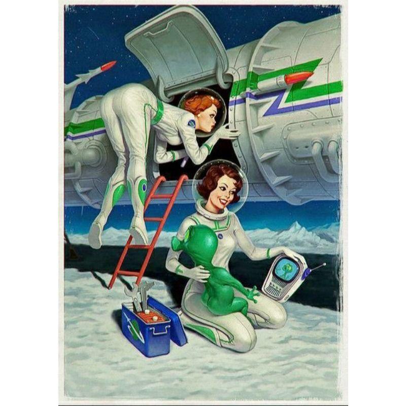 Винтажная Pin-Up Девушка Металлическая Настенная Вывеска Ретро Оловянная Табличка Декор Дома