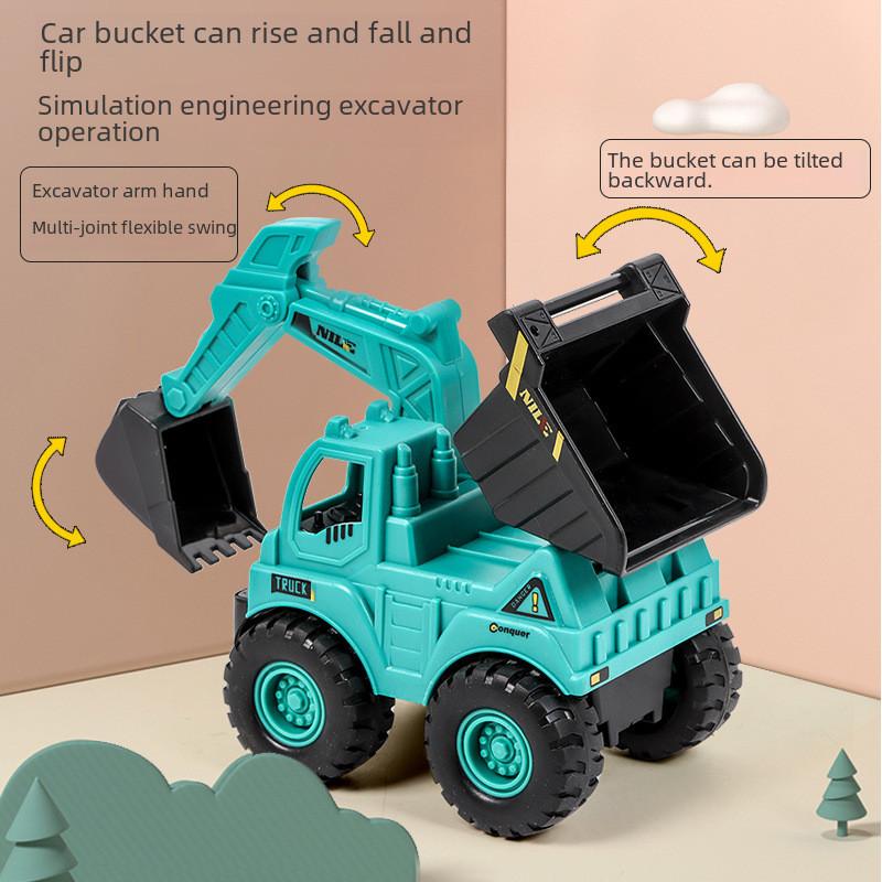 Excavator Inertia Large Dump Truck Set Toys Interactives Parts Plays Skills