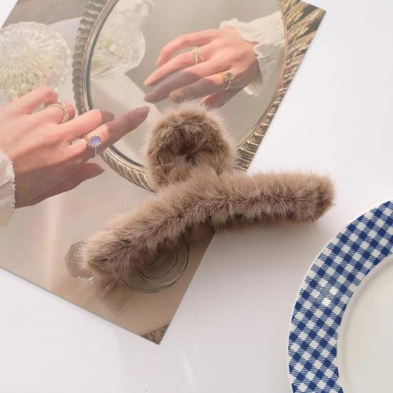 Плюшевый декор-заколка для волос, сильный захват, заколка для волос на затылок, женский большой зажим для волос для душа, инструмент для укладки волос