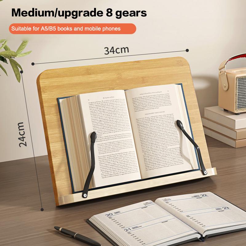 Adjustable Wood Reading Rest Tablet Book Holder Foldable Cookbook Reading Sturdy Book Stand Textbooks Lightweight Book Stand