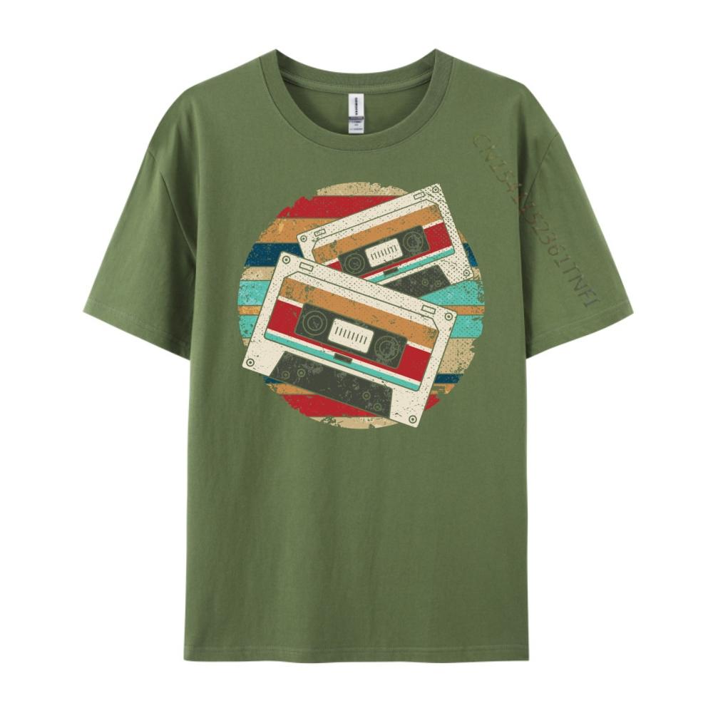 Retro 1980s 80s Music Lover Mixtape Cassette Mens Designer T Shirt Unisex Clothes T Shirt Vegan