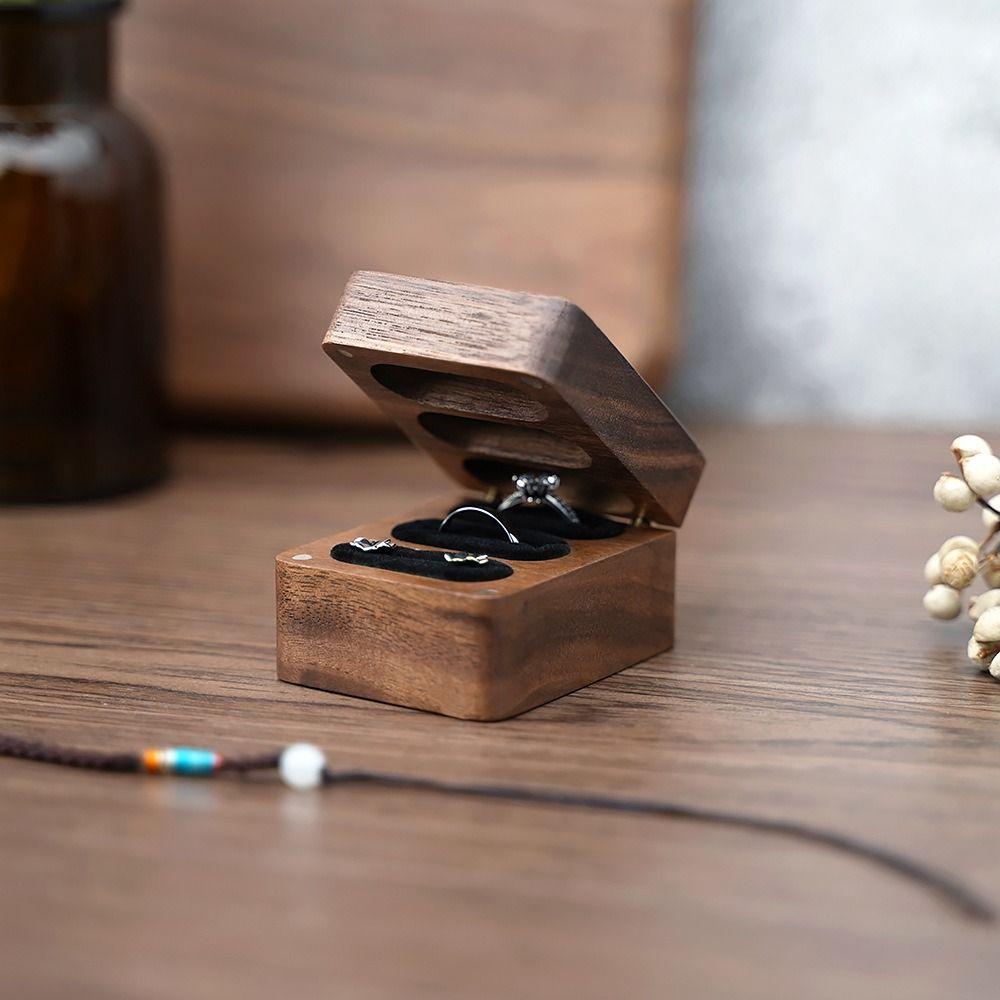 Box Solid Color Earrings Rings Organizer Wooden Jewelry Boxes Storage Boxes Antique Chinese Style