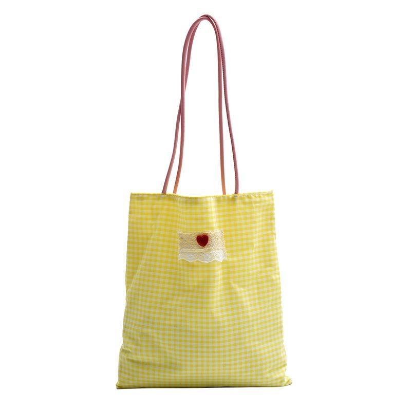 Весна/лето 2024 года. Новый дизайн Dopamine Small Grid для шопинга. Свежая и художественная сумка через плечо для поездок на работу для женщин.