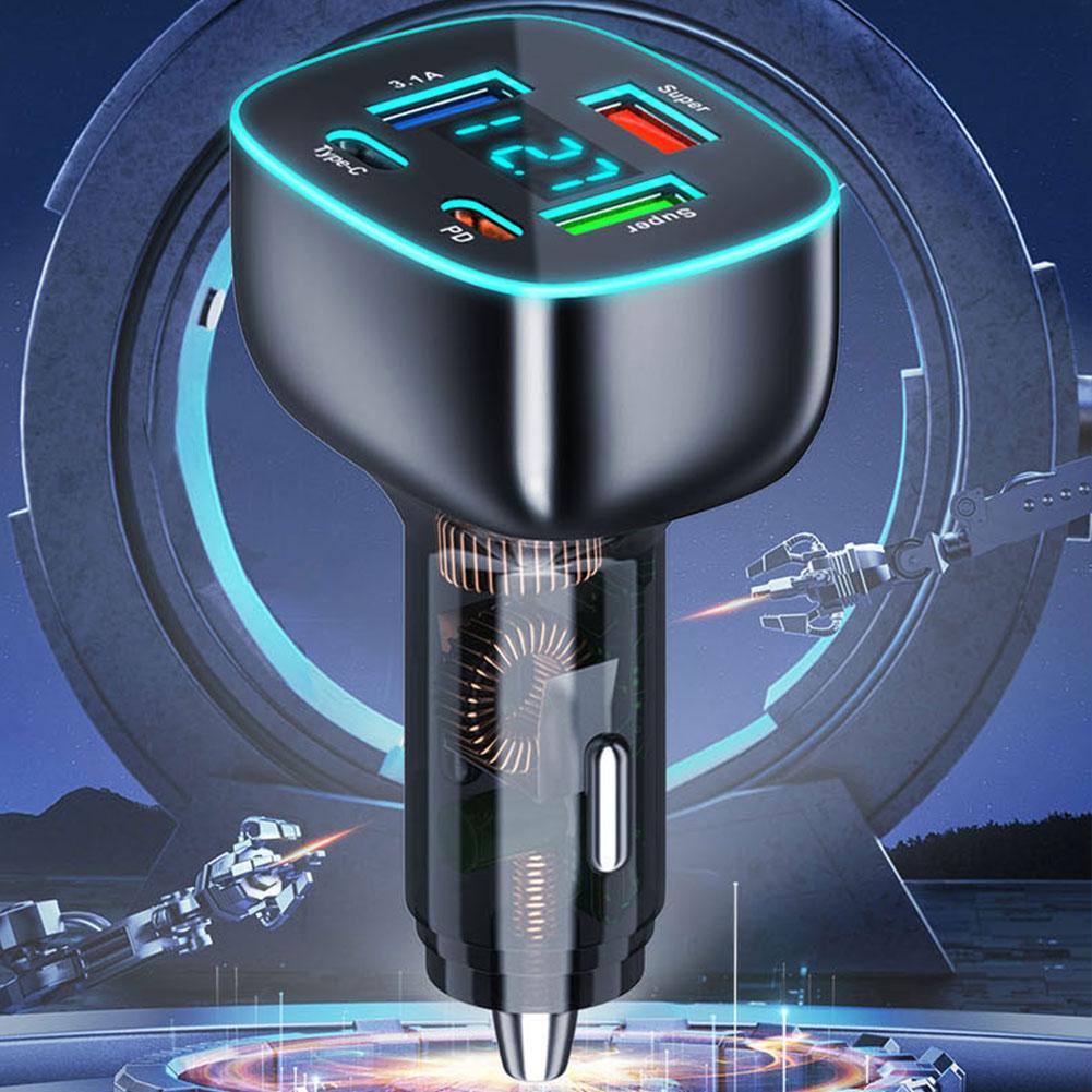 196 Вт PD USB автомобильное зарядное устройство быстрая зарядка USB-адаптер типа C для iPhone Xiaomi Huawei Samsung автомобильное быстрое зарядное устройство