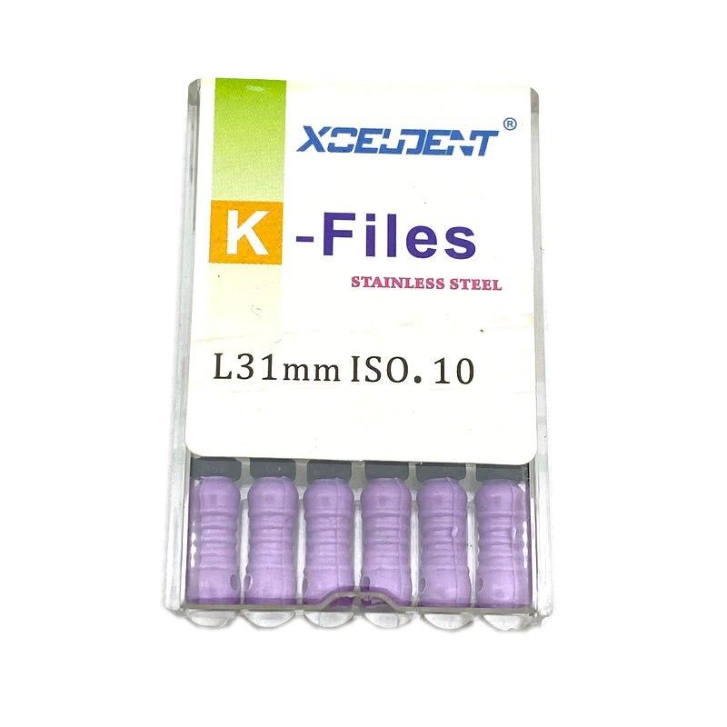 31 мм стоматологические K-файлы, эндо-файлы для корневых каналов, стоматологические ручные файлы, K-файлы из нержавеющей стали, инструменты для стоматолога