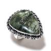 Natural Prehnite Gemstone Handmade 925 Sterling Silver Gift Ring Size 8 Y4h94