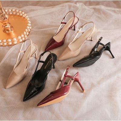 Мода Новый Бренд Большой Размер 34-42 Женские Босоножки на Каблуке Ретро Рим Высокий Каблук Обувь Женская Высокий Каблук INS Кожа Пряжка Туфли Мюли