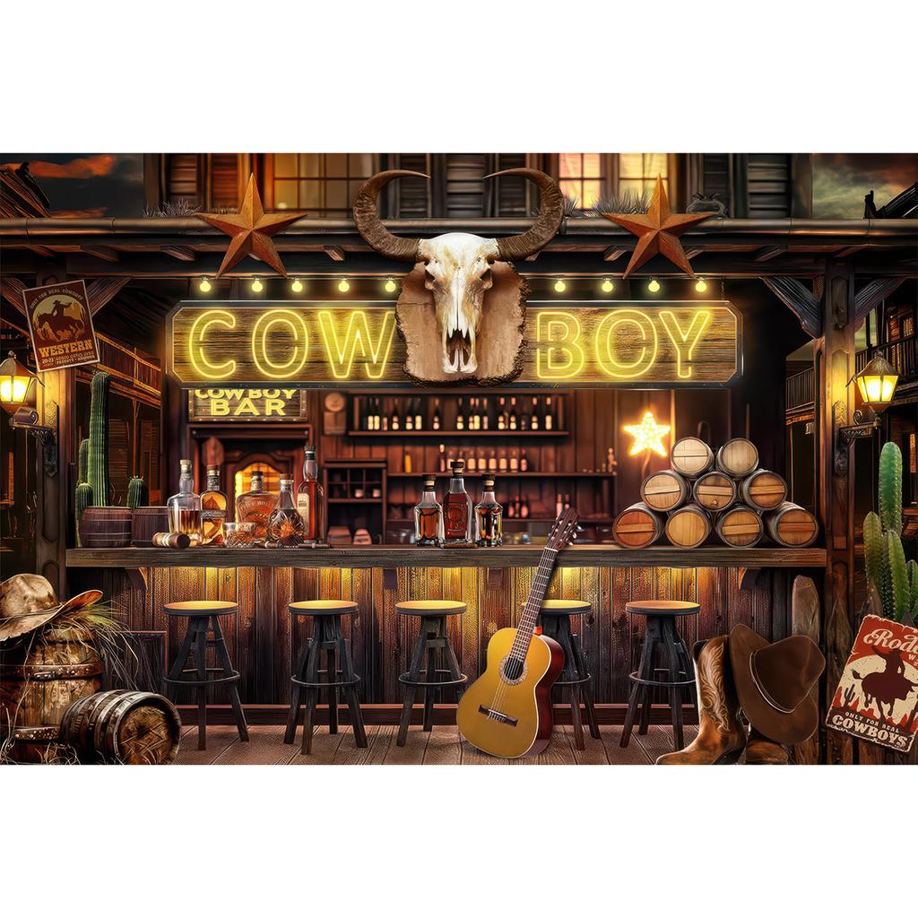 Barn Farm Birthday Backdrop Western Cowboy Photography Background Wood House Door Wild West Rodeo Party Decorations Girl Banner
